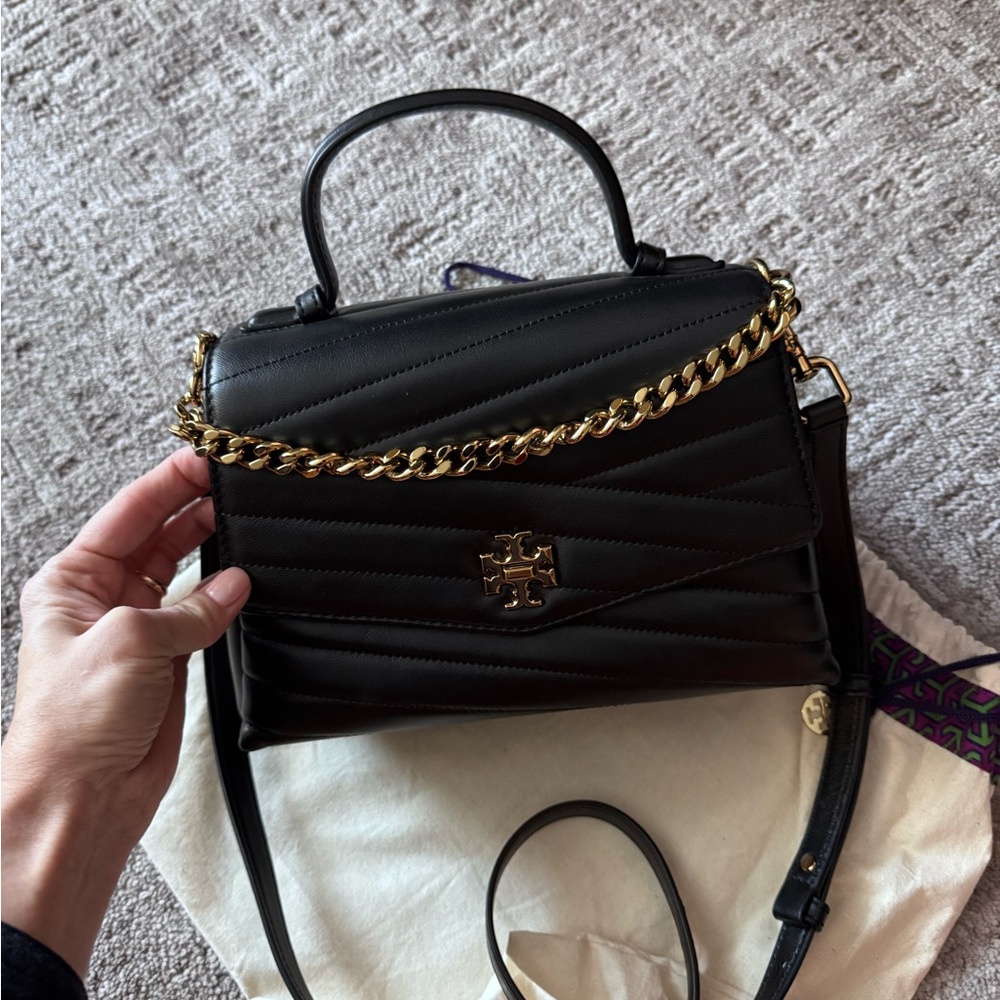 Tory Burch Kira Chevron Top Handle Satchel Like NEW - Picture 6 of 6